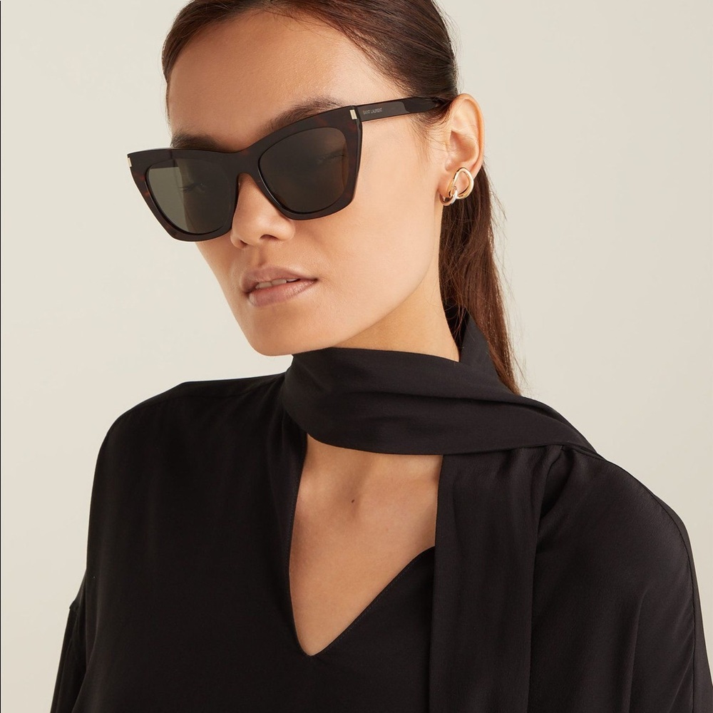 Saint Laurent Black Cat-Eye Sunglasses
